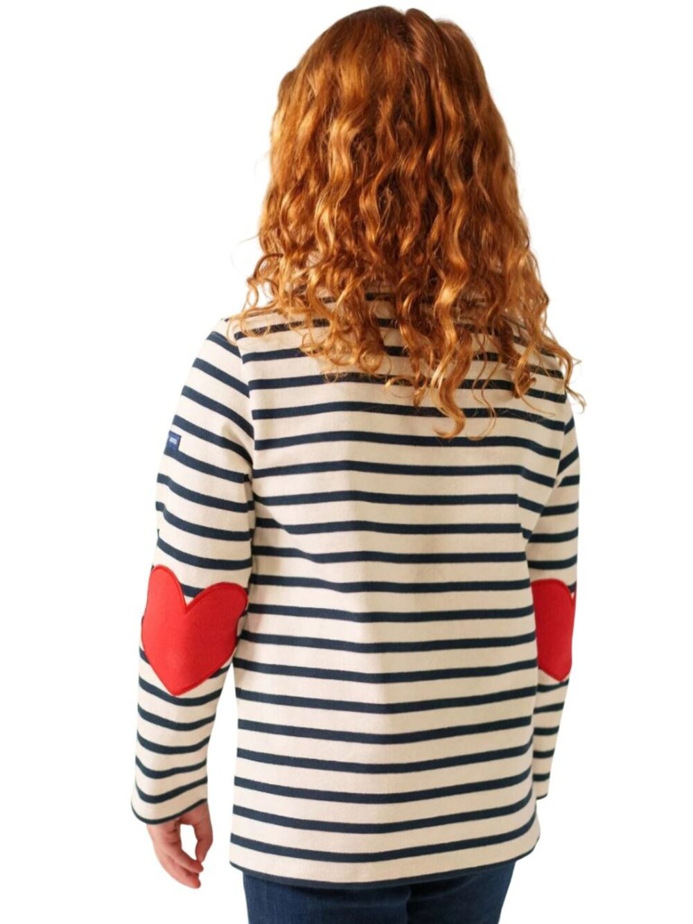 Saint James NWT Vaujany Kid Beton Shirt Striped Heart Patch Sleeve Size 12y - Picture 4 of 11